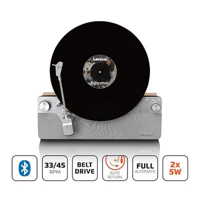 Volautomatische verticale platenspeler met ingebouwde luidsprekers en Bluetooth® Silver