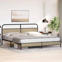 Bedframe zonder matras metaal sonoma eikenkleurig 180x200 cm - thumbnail