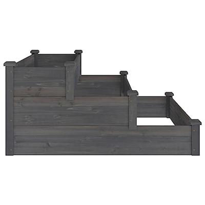 VidaXL Plantenbak verhoogd 120x120x56 cm massief vurenhout grijs