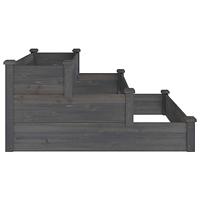 Plantenbak verhoogd 120x120x56 cm massief vurenhout grijs - thumbnail