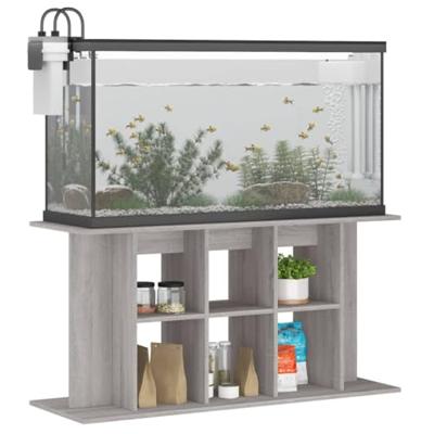 Aquariumstandaard 120x40x60 cm bewerkt hout grijs sonoma - thumbnail