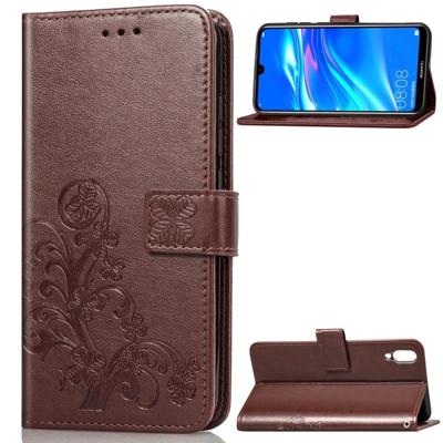 Lucky Clover ingedrukt bloemen patroon lederen case voor Huawei genieten van 9 met houder & kaartsleuven & portemonnee & hand strap (bruin) Lucky Clover ingedrukt bloemen patroon lederen case voor Huawei genieten van 9 met houder & kaartsleuven & portemonnee & hand strap (bruin)