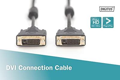 Digitus AK-320101-050-S DVI-kabel DVI Aansluitkabel DVI-D 24+1-polige stekker, DVI-D 24+1-polige stekker 5.00 m Zwart Schroefbaar, Met Ferrietkern Digitus AK-320101-050-S DVI-kabel DVI Aansluitkabel DVI-D 24+1-polige stekker, DVI-D 24+1-polige stekker 5.00 m Zwart Schroefbaar, Met Ferrietkern