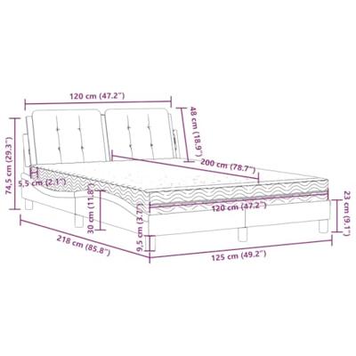 Bed met matras kunstleer cappuccinokleurig 120x200 cm - thumbnail