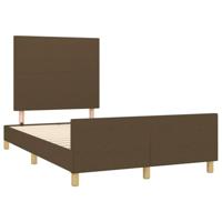 Bedframe zonder matras 120x200 cm stof donkerbruin - thumbnail