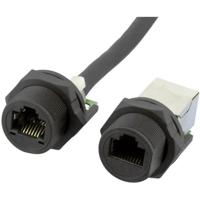 W & P Products RJ-45-bussen met schroefvergrendeling voor behuizingsmontage, Cat 5e, IP67 W654-1-7-1 RJ45, behuizing (koppeling) Zwart 1 stuk(s) - thumbnail