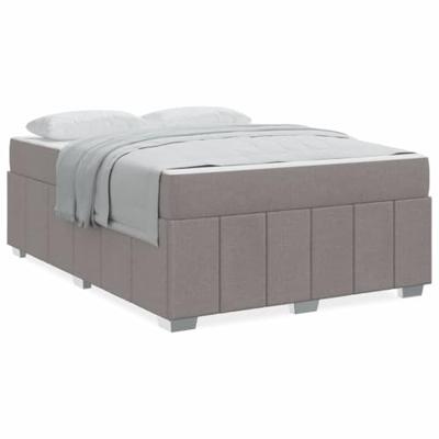 Bedframe met matras Taupe 140 x 200 cm Stof