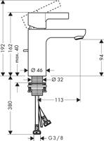 Hansgrohe Metris S wastafelkraan met waste chroom 31060000 - thumbnail