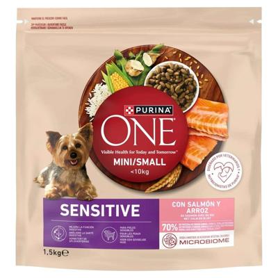 PURINA One Sensitive Mini/Small Salmon with rice - droog hondenvoer - 1,5kg