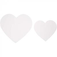 Vivi Gade Harten, afm 6+8,5 cm, 240 gr, wit, 50 stuk/ 1 doos - thumbnail