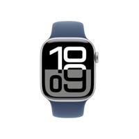 Apple Watch Series 10 (GPS 42 mm) Smartwatch - Kast van zilverkleurig aluminium - Denim sportbandje (M/L). Conditie bijhouden, Ecg-app, always on Retina-display, waterbestendig - thumbnail