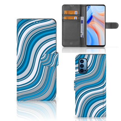 OPPO Reno 4 Pro 5G | Telefoon Hoesje | Waves Blue OPPO Reno 4 Pro 5G | Telefoon Hoesje | Waves Blue