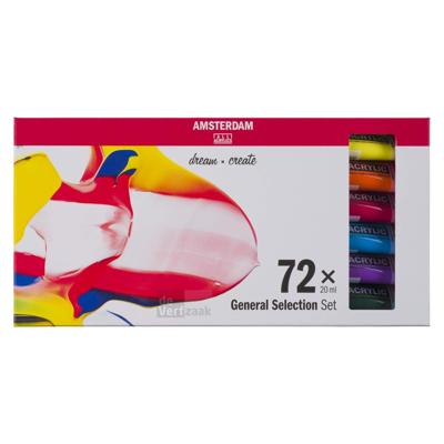 Bruynzeel Amsterdam standard series acrylverf algemene selectie set 20ml, 72dlg.