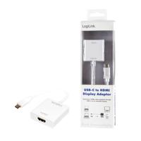LogiLink UA0236A HDMI Adapter [1x USB 3.2 Gen 2 stekker C (USB 3.1) - 1x HDMI-bus] Wit 14.00 cm - thumbnail