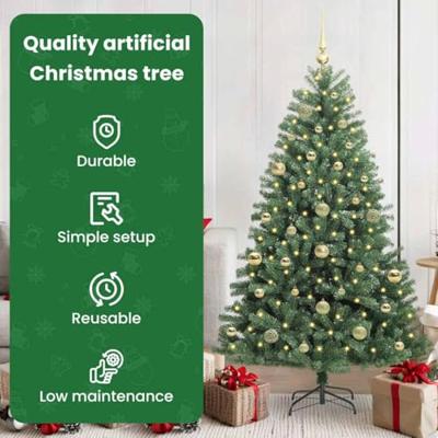 VidaXL Kunstmatige inklapbare kerstboom groen 150 cm pvc en metaal