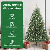 VidaXL Kunstmatige inklapbare kerstboom groen 150 cm pvc en metaal - thumbnail