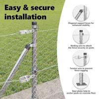 VidaXL Afrasteringspaal zilver 10 x 0,4 m (36 mm gaas) staal - thumbnail