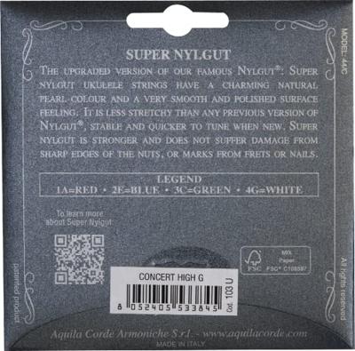 Aquila 103U Super Nylgut snarenset voor concert ukelele, hoge G