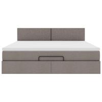 Ottoman bed met matras 180x200cm stof taupe - thumbnail