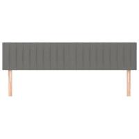 Hoofdborden 2 st 80x5x78/88 cm stof donkergrijs - thumbnail