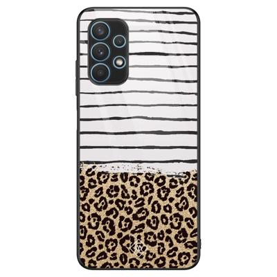 Samsung Galaxy A32 5G glazen hardcase - Leopard lines Samsung Galaxy A32 5G glazen hardcase - Leopard lines