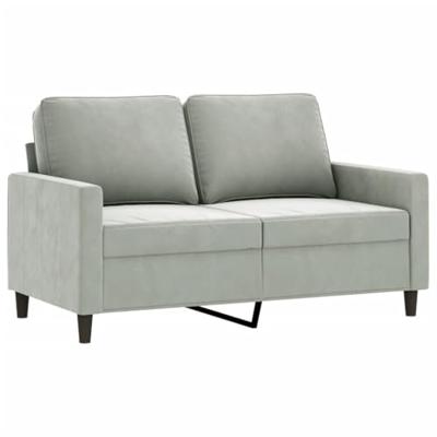 4-delige Loungeset fluweel lichtgrijs