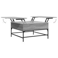 Salontafel 80x80x45 cm bewerkt hout en metaal grijs sonoma - thumbnail
