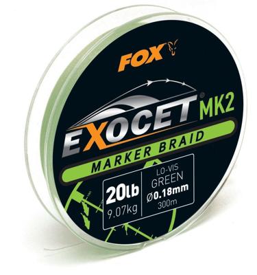 Fox Exocet Mk2 Marker Braid Green 0.18mm 20Lb 300m