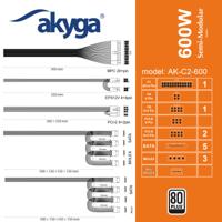 Akyga PC-netvoeding 600 W ATX - thumbnail