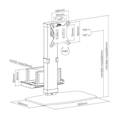 TV houder Aisens DT32TSR-165 17"-32" 8 kg 17-32"