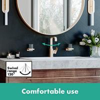 Hansgrohe Wastafelmengkraan Metropol Eengreeps 230 met Rechte Greep en Push-Open Afvoer Geborsteld Brons - thumbnail