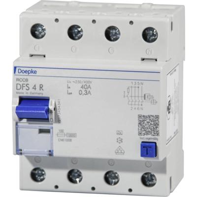 Doepke 09144911 DFS4 063-4/0,03-A R Neutralleiter rechts Aardlekschakelaar A 4-polig 63 A 0.03 A 400 V Doepke 09144911 DFS4 063-4/0,03-A R Neutralleiter rechts Aardlekschakelaar A 4-polig 63 A 0.03 A 400 V