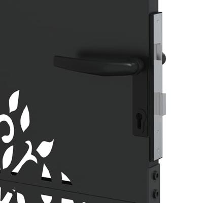 Tuinpoort met slot Zwart 110 x 155 cm Poedergecoat staal