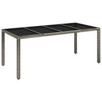 7-delige Tuinset met kussens poly rattan grijs - thumbnail