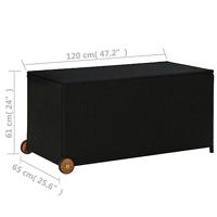 Tuinbox 120x65x61 cm poly rattan zwart - thumbnail