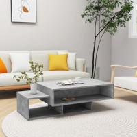 Salontafel 105x55x32 cm bewerkt hout betongrijs - thumbnail