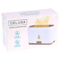 Deluxa witte vlam diffuser luchtbevochtiger wit/houtlook - thumbnail