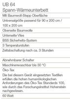 Beurer UB64 Elektrisch Onderdeken 200x100 cm Wit - thumbnail