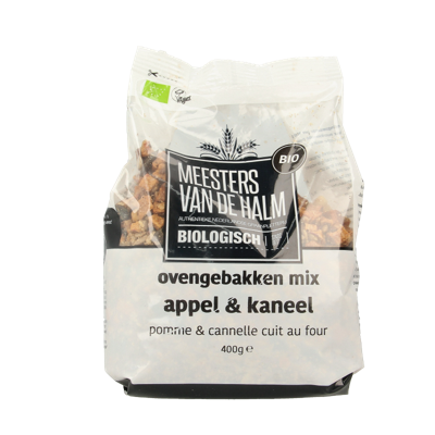 Ovengebakken mix appel en kaneel bio 400 Gram Ovengebakken mix appel en kaneel bio 400 Gram