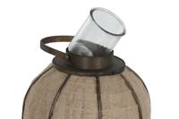 Kaarshouder Home ESPRIT Natuurlijk Jute Bamboe 33 x 33 x 61,5 cm - thumbnail