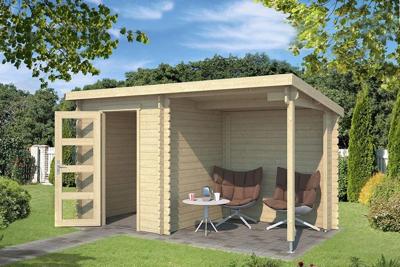 Blokhut met overkapping Jelle 370x175 Outdoor Life - Outdoor life Blokhut met overkapping Jelle 370x175 Outdoor Life - Outdoor life
