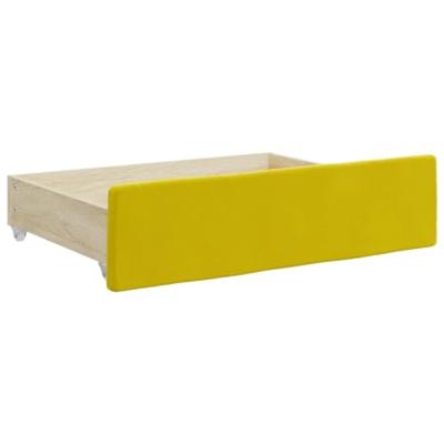 Slaapbank met onderschuifbed en lades 80x200 cm fluweel geel