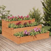 VidaXL Plantenbak verhoogd 120x120x56 cm massief vurenhout bruin - thumbnail