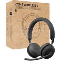 Logitech Zone Wireless 2 UC - Headset - On-Ear - Bluetooth - kabellos - aktive Rauschunterdr?ckung - Adapter USB-C via Bluetooth - Graphite - optimiert f?r UC (981-001311) - thumbnail