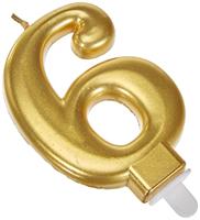 Amscan 9901778 verjaardagskaarsje & taartsterretje Goud 1 stuk(s) - thumbnail