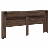 Hoofdbordkast met LED-verlichting 220x16,5x103,5 cm bruin eiken - thumbnail