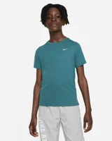 Nike Dri-Fit Miler T-Shirt Kids Blauw - Maat 152 - Kleur: Blauw | Soccerfanshop - thumbnail