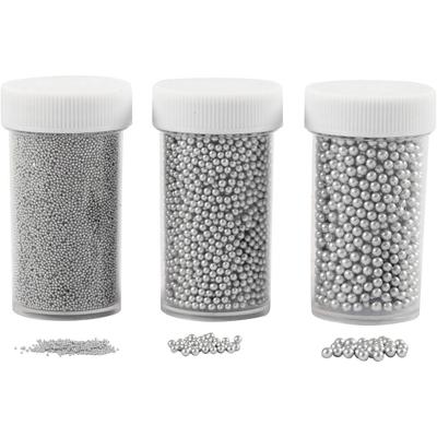 Creativ Company Mini stenen van glas, afm 0,6-0,8+1,5-2+3 mm, zilver, 3x45 gr/ 1 doos Creativ Company Mini stenen van glas, afm 0,6-0,8+1,5-2+3 mm, zilver, 3x45 gr/ 1 doos