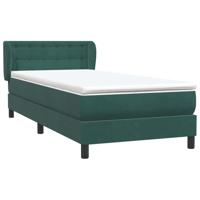 Boxspring met matras fluweel donkergroen 90x210 cm - thumbnail