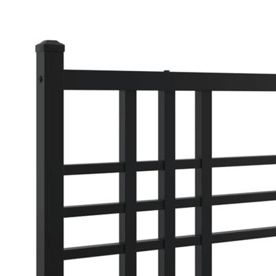 Bedframe met hoofdbord metaal zwart 140x200 cm